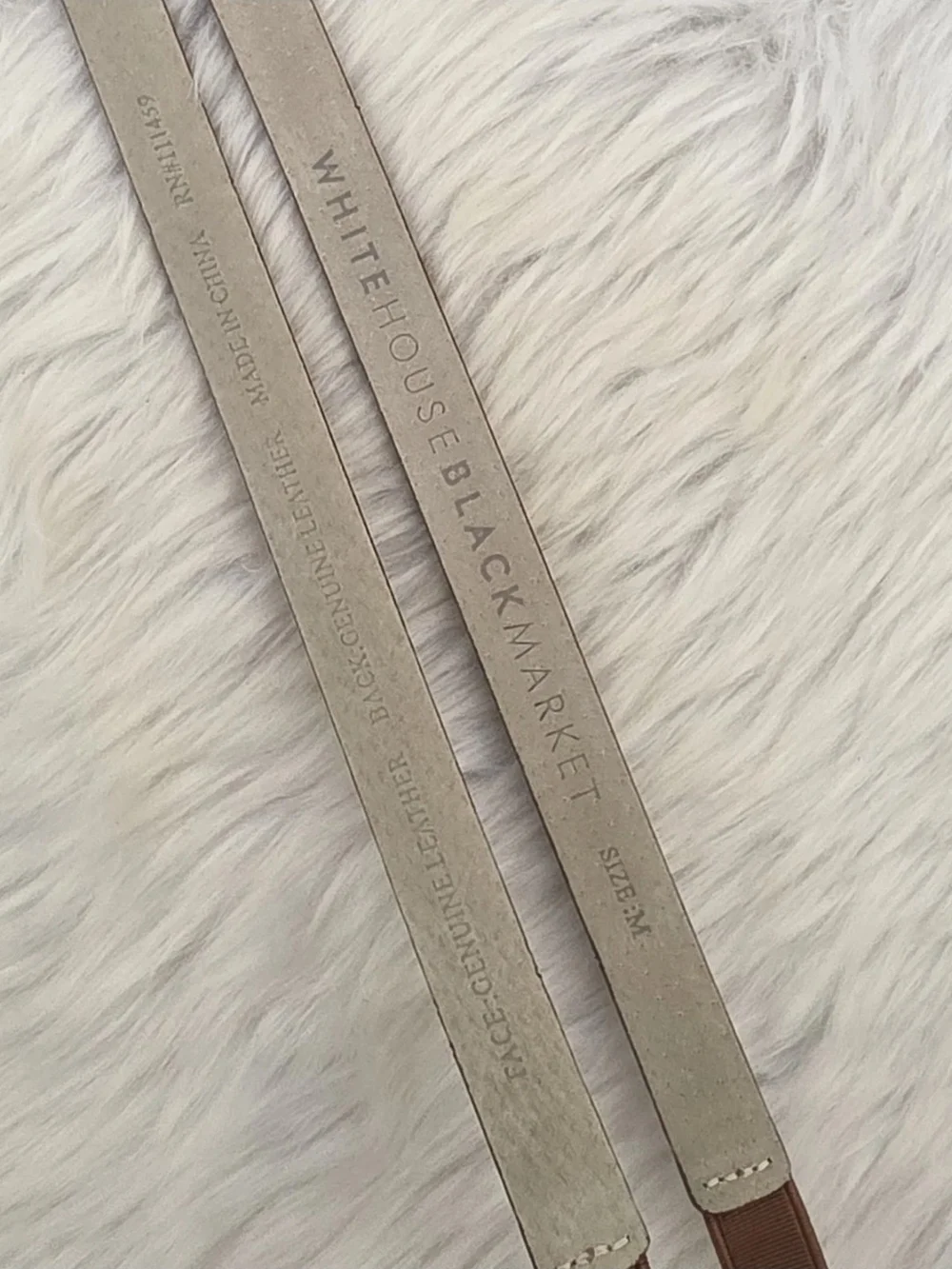 White House Black Market Brown Genuine Leather Stretch Waist Belt Size M 31-41